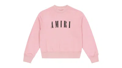 Pre-owned Amiri Kids' Core Logo Crewneck Sweatshirt In Baby Pink