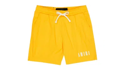 Pre-owned Amiri Kids' Core Logo Swim Shorts In Yellow