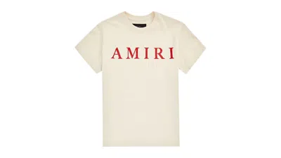 Pre-owned Amiri Kids' Core Logo Tee Shirt In Birch/red