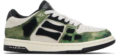 Amiri Kids Khaki & White Camo Skel Top Low Sneakers In Multi
