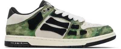 Amiri Kids Khaki & White Camo Skel Top Low Sneakers In Multi