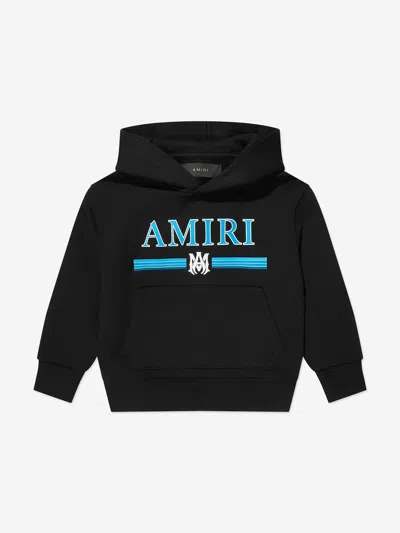 Amiri Kids Logo Gradient Bar Hoodie In Black