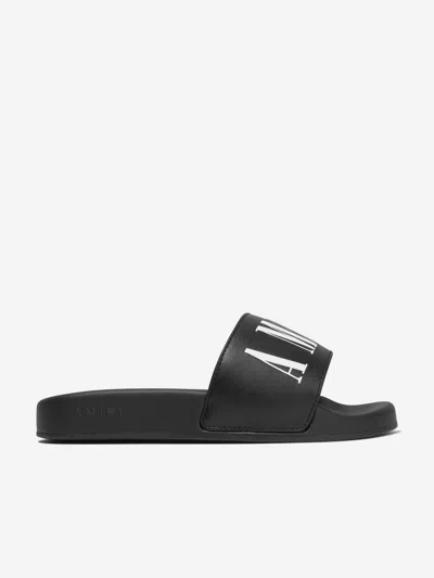 Amiri Logo Print Rubber Slide Sandals In Black