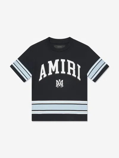 Amiri Kids Logo Stripe T-shirt In Black