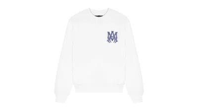 Pre-owned Amiri Kids' Ma Logo Crewneck Sweatshirt In White/blue In Multi