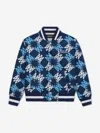 Amiri Kid's Ma Quad Bomber Jacket In Blue