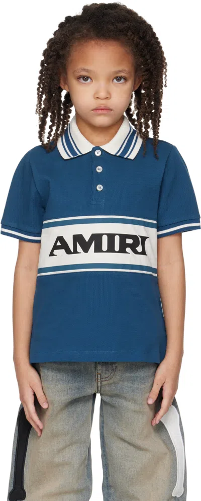 Amiri Kids Navy '' Sport Polo In Blue