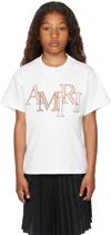 Amiri Kids Off-white Staggered T-shirt In White