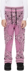 Amiri Kid's Bandana Intarsia Sweatpants In Pink