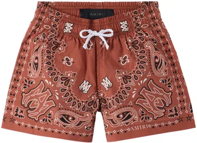 Amiri Kids Red Bandana Swim Shorts