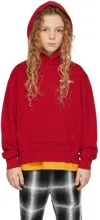 Amiri Kids Red Bones Graphic Hoodie In Red