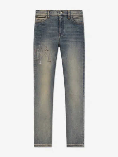 Amiri Kids Staggered Jeans In Blue