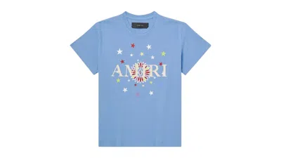 Pre-owned Amiri Kids' Stars Graphic Tee Shirt In Baby Blue