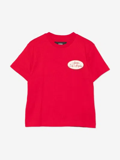 Amiri Kids Station Patch T-shirt In Red