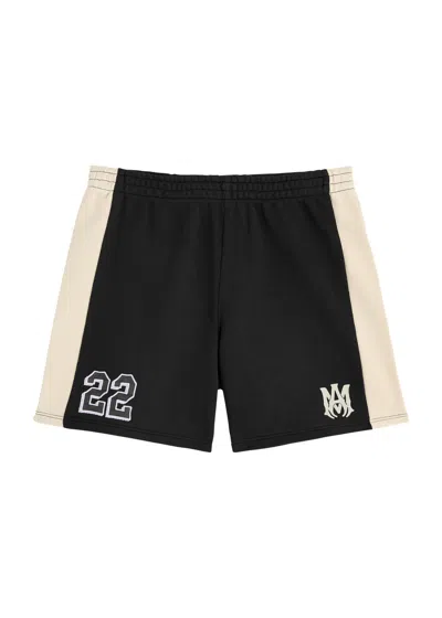 Amiri Kids Striped Cotton Shorts In Black