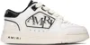 Amiri Kids Classic Logo Leather Sneakers In White Black