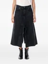 Amiri Wide-leg Denim Shorts Featuring Five-pocket Design In Black