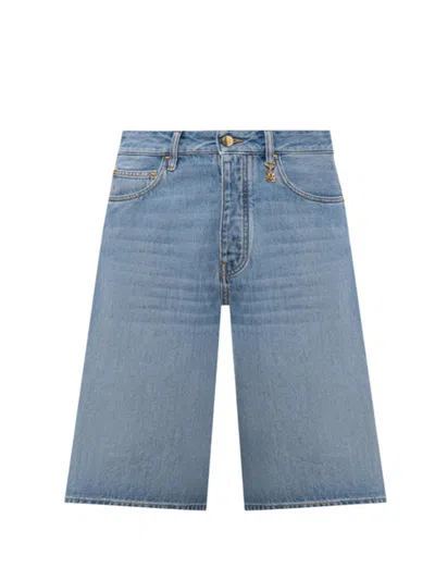 Amiri Knee-length Denim Shorts In Blue