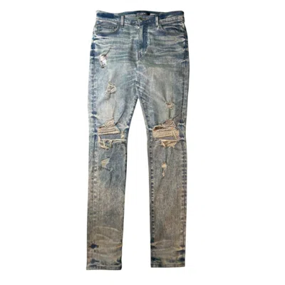 Pre-owned Amiri Knee Rip Vintage Wash Blue Jeans
