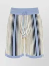 Amiri Knit Bermuda Shorts Featuring Elastic Waistband In Blue
