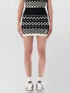 Amiri Knit Check Mesh Mini Skirt In Black