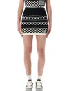 Amiri Knit Check Mesh Mini Skirt In Black