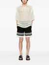 Amiri Knit Stripe Shorts In Black