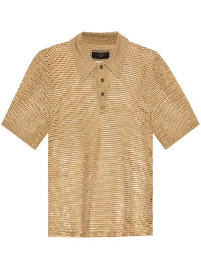 Amiri Knitted Polo Shirt In Nude
