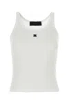 Amiri Ma Embroidered Ribbed Tank Top In White