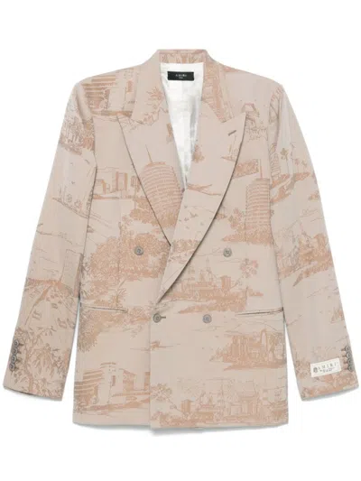 Amiri La Landmark Blazer In 271 Alabastar