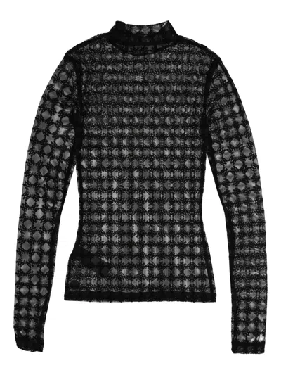 Amiri Lace Top In Black