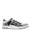 Amiri Varsity Skel Top Low Sneakers In Grey Leather In White