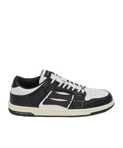 Amiri Skel Sneakers In White And Black Leather