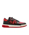 Amiri Low Top Sneakers With Round Toe And Perforated Patch In Black