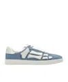Amiri Pacific Bones Appliquéd Suede Sneakers In Blue