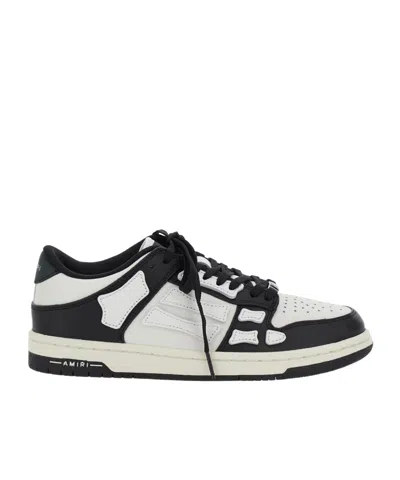 Amiri Skel Bicolor Leather Low-top Sneakers In White