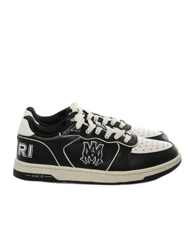 Amiri Vintage Leather Sneakers With Logo Details For Men In Black