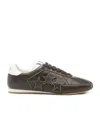 Amiri Pacific Flat Leather Sneakers In Brown