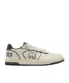 Amiri Newport White Sneakers Low Top With Logo Patch On The Side And Contrasting Heel With Leather Logo Le In Brown