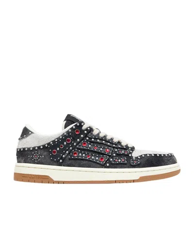 Amiri Stud Skel Top Low Sneakers In Black