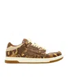 Amiri Printed Python Skel Top Low Sneakers In Brown