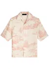 Amiri La Landmark Printed Short-sleeved Shirt In Beige
