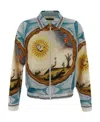 Amiri Landscape Frame Varsity Jacket In Multicolor