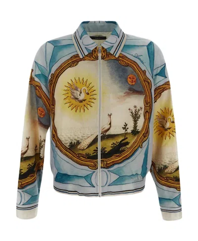 Amiri Landscape Frame Varsity Jacket In Multicolor