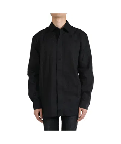 Amiri Lapel Long-sleeved Shirt In Black