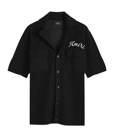 Amiri Lapel Short-sleeved Shirt In Black