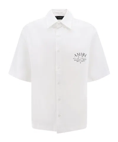 Amiri Lapel Short-sleeved Shirt In White