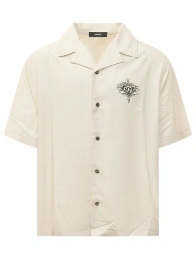 Amiri Lasso Camp Shirt In Modal Blend In Neutral