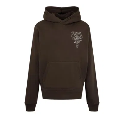 Pre-owned Amiri Lasso Embroidered Hoodie 'husk' | Brown | Men's Size M
