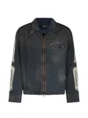 Amiri Lea Bones Denim Jacket In Blue
